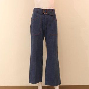 Denim High Waisted Buckle Pant